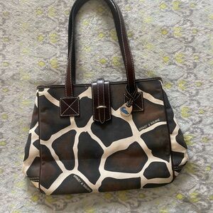 Dooney & Bourke Giraffe Print Brown and Cream Tote